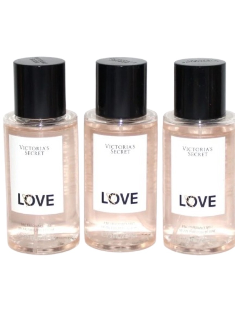 VICTORIA'S SECRET LOVE FINE FRAGRANCE MIST 2.5 OZ 3PC LOT